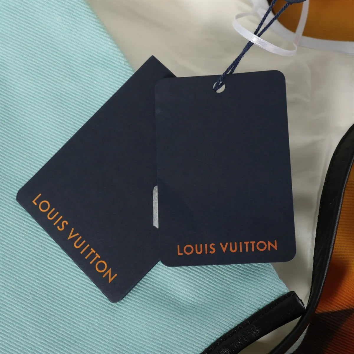 Louis Vuitton Duck Cotton Sleeveless Dress Blue x Orange