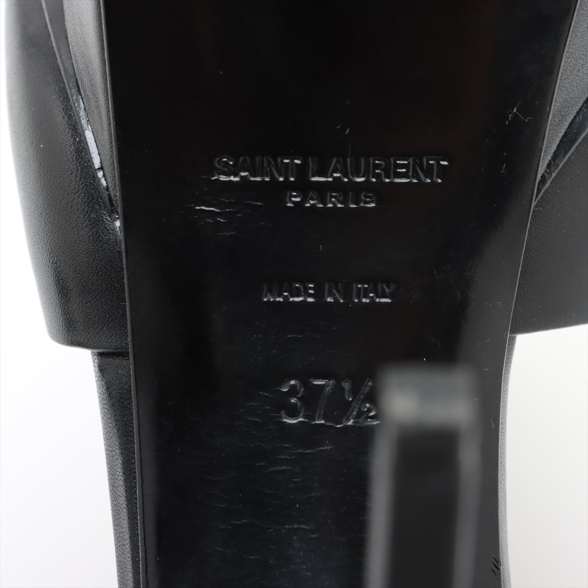 Saint Laurent Paris Leather Heel Sandals Black