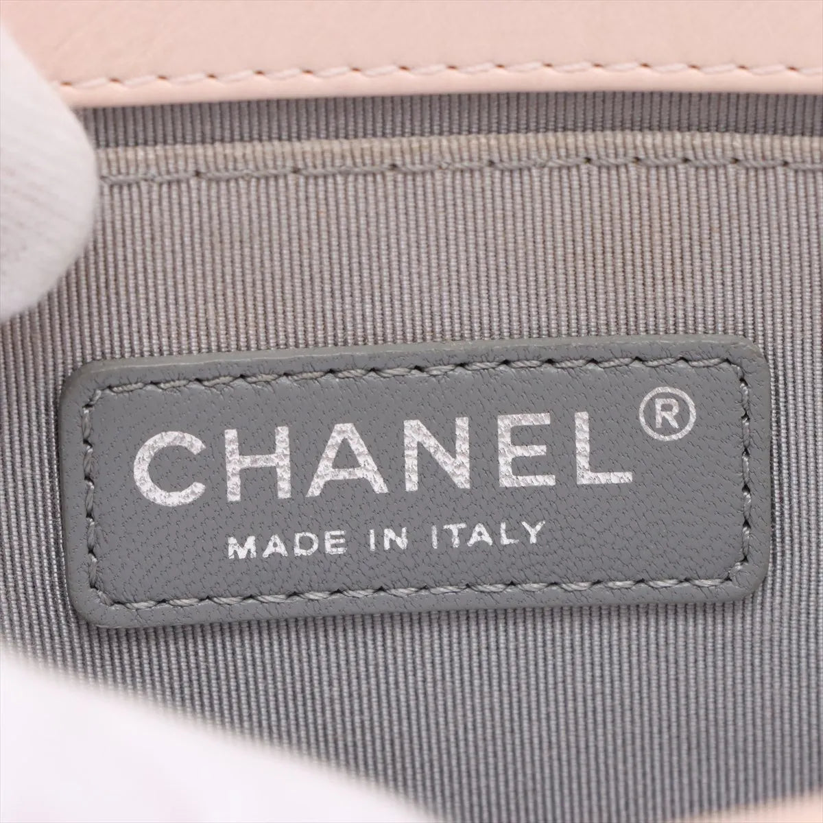 Chanel Boy Chanel 20 Small Lambskin Chain Shoulder Bag Beige