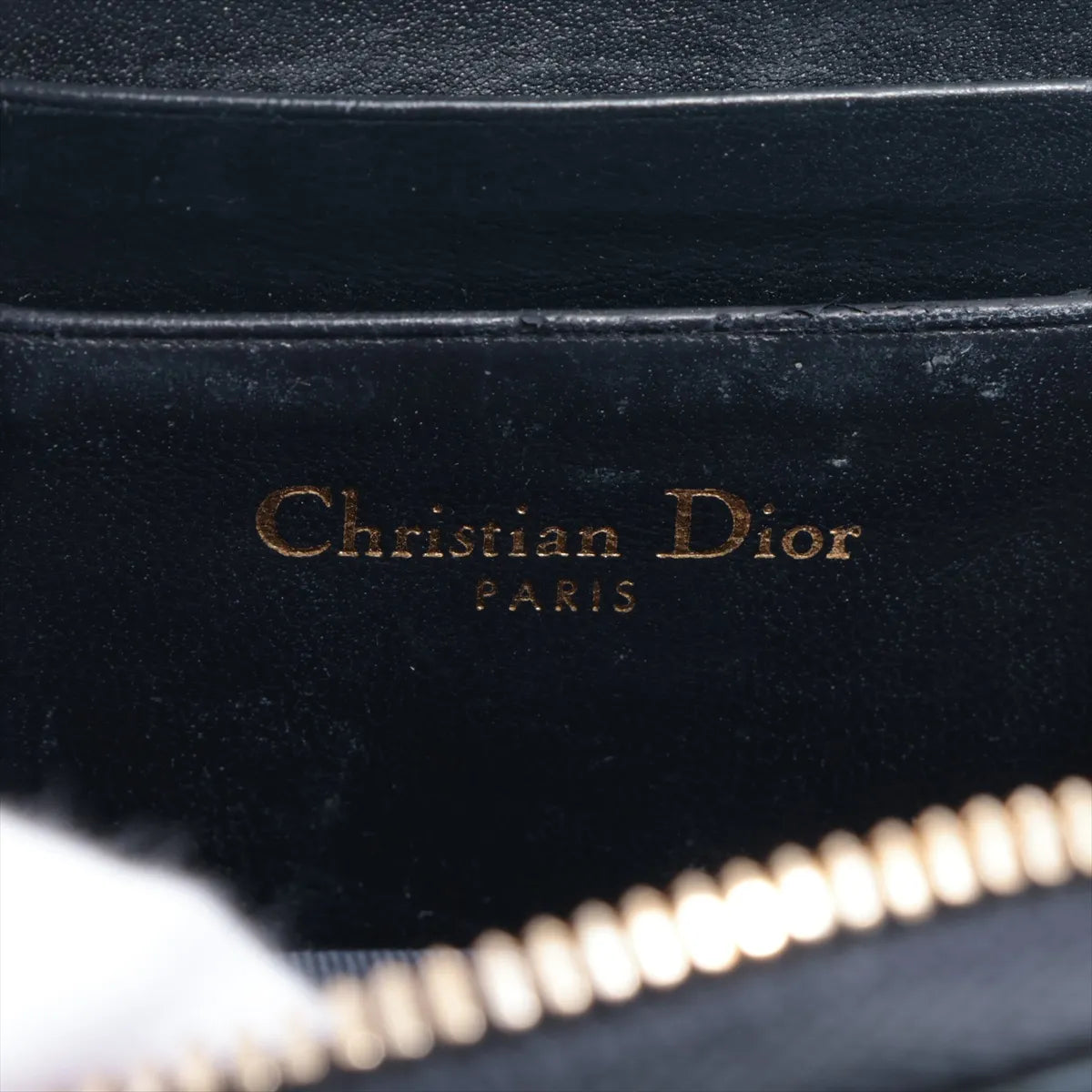 Christian Dior Oblique Canvas Leather Phone Chain Shoulder Bag Navy Blue