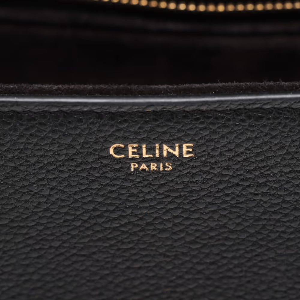 Celine 16 Small Leather Shoulder Bag Black