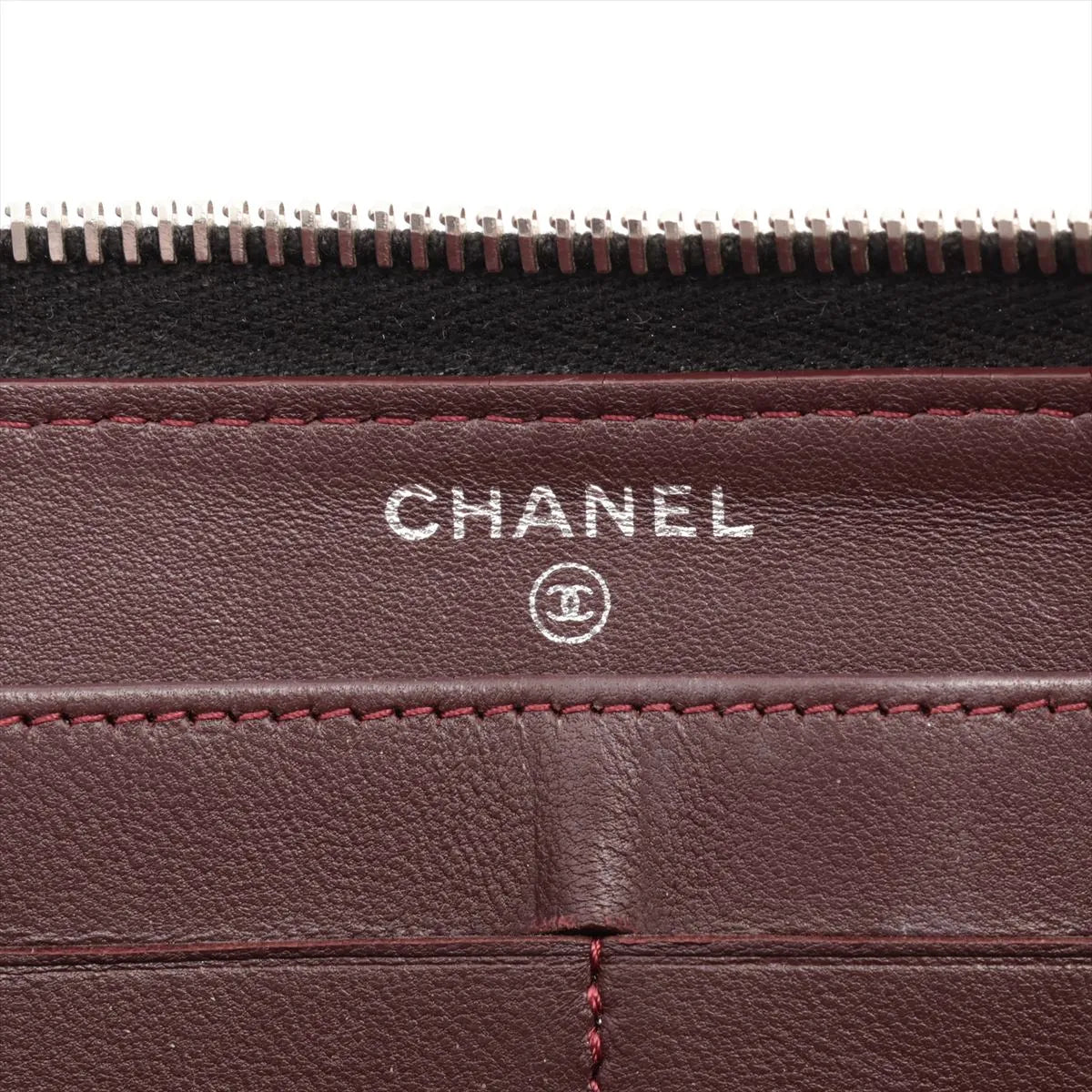 Chanel CC Logo Matelasse Lambskin Zippy Wallet Black
