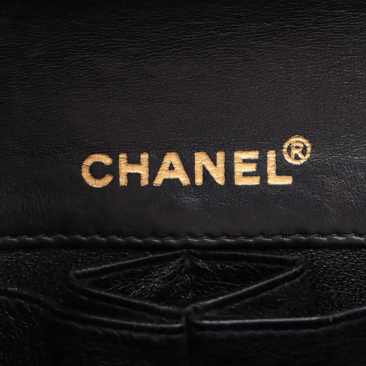 Chanel CC Logo Chocolate Bar Lambskin Chain Shoulder Bag Black