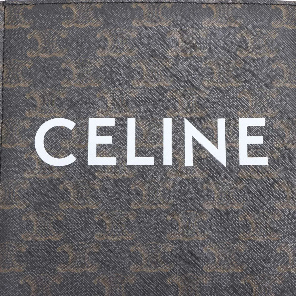 Celine Triomphe Mini Vertical Cabas Leather Two-Way Shoulder Bag Brown