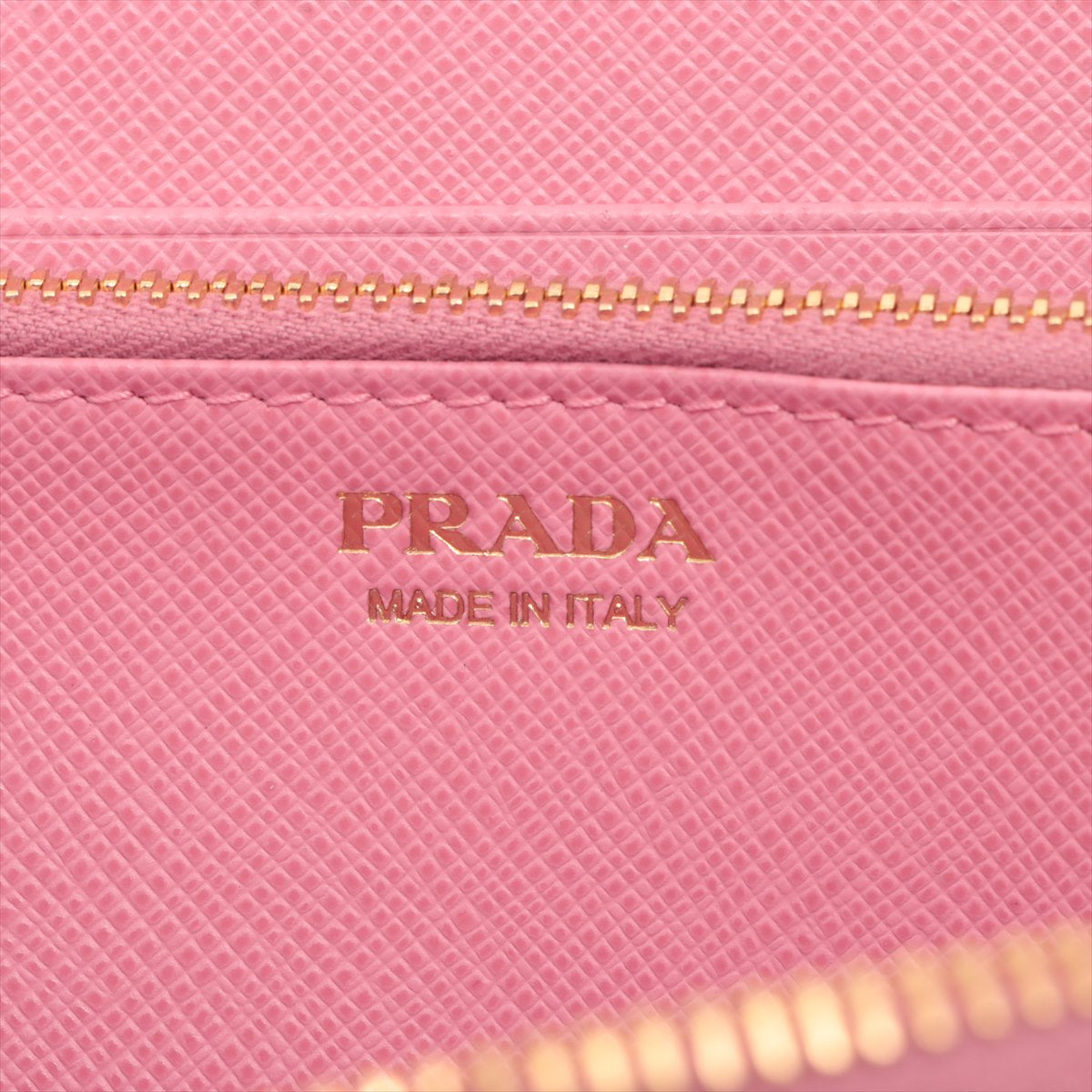 Prada Saffiano Leather Zippy Long Wallet Pink