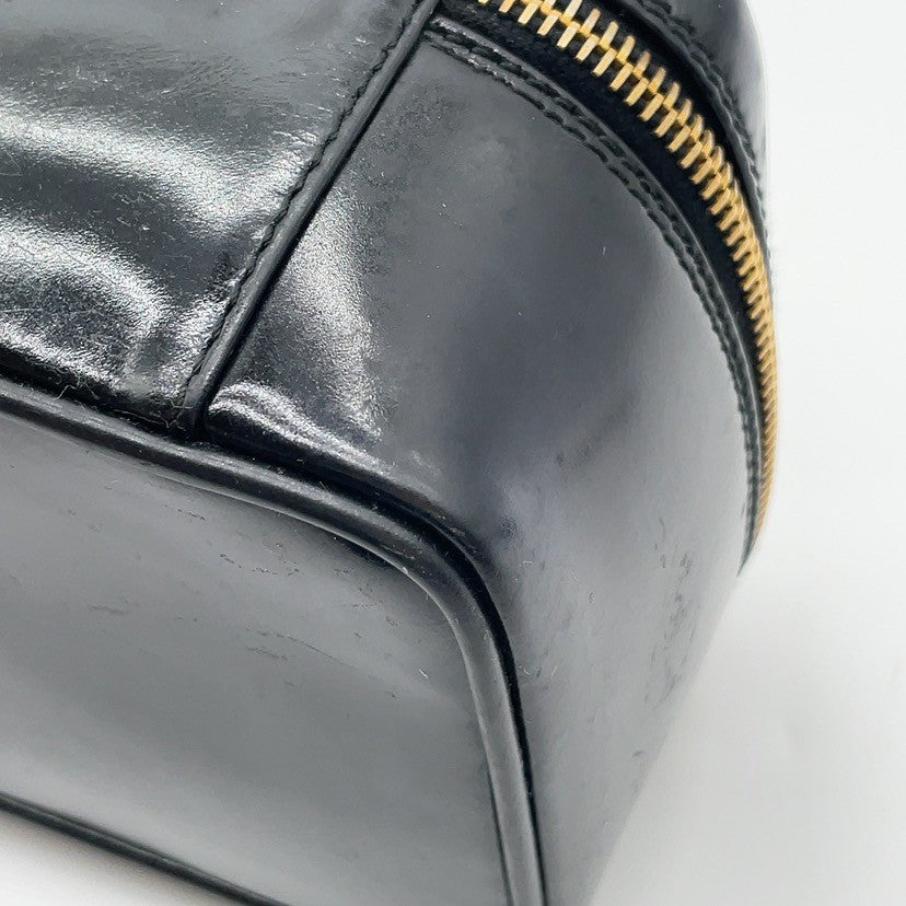 Gucci Bamboo Leather Vanity Handbag Black