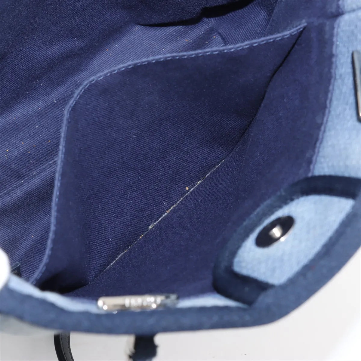 Chanel Deauville Canvas Leather Chain Tote Bag PM Blue