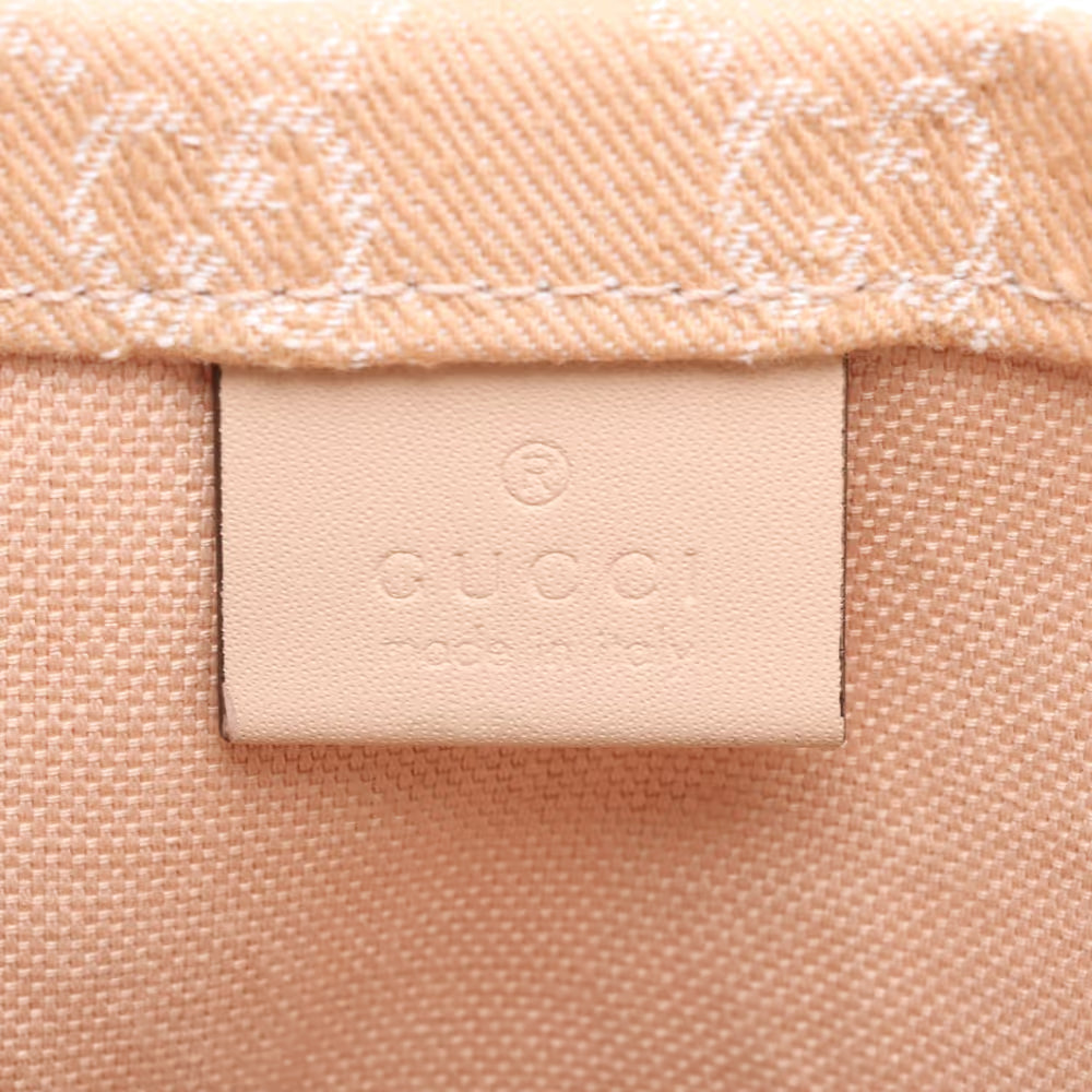 Gucci GG Denim Denim Leather Tote Bag Beige