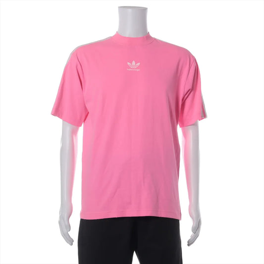 Balenciaga x adidas Distressed Cotton T-Shirt — Pink, XXS; actual item photo 1