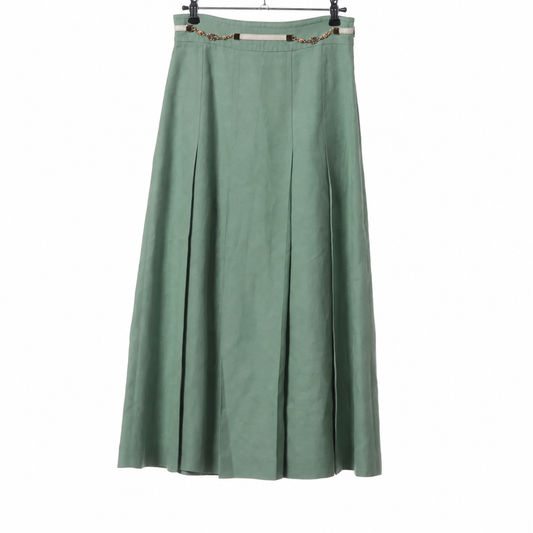 Gucci GG Marmont Linen & Rayon Skirt — Green, 38; actual item photo 1