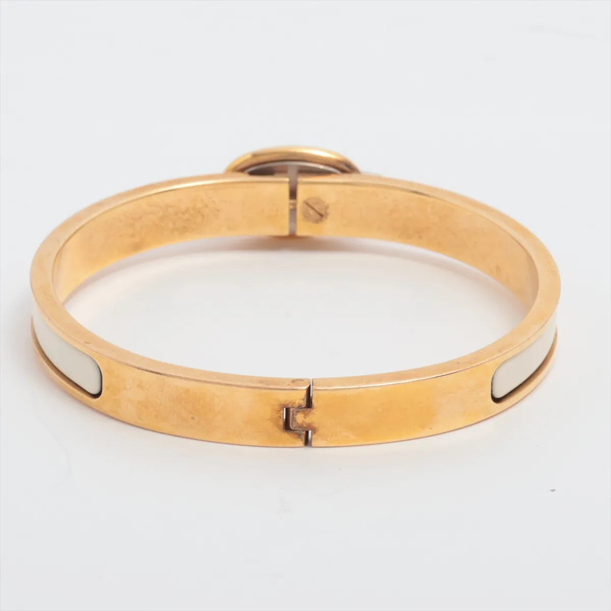 Hermès Mini Clic Chaîne d’Ancre Bracelet — Gold & Ivory, 17 cm; actual item photo 2