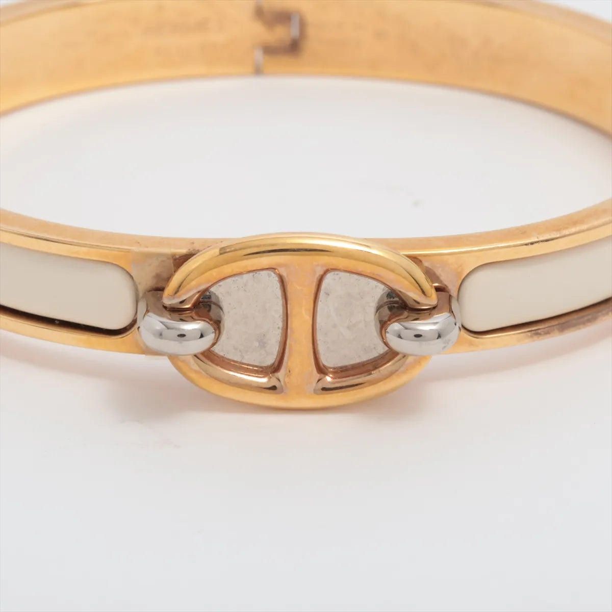 Hermès Mini Clic Chaîne d’Ancre Bracelet — Gold & Ivory, 17 cm; actual item photo 3