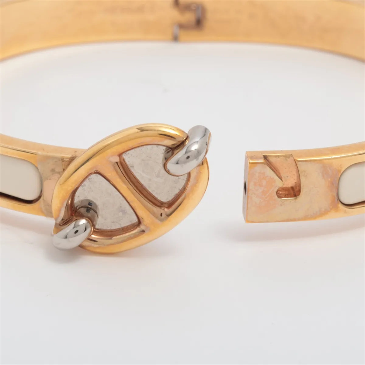Hermès Mini Clic Chaîne d’Ancre Bracelet — Gold & Ivory, 17 cm; actual item photo 5