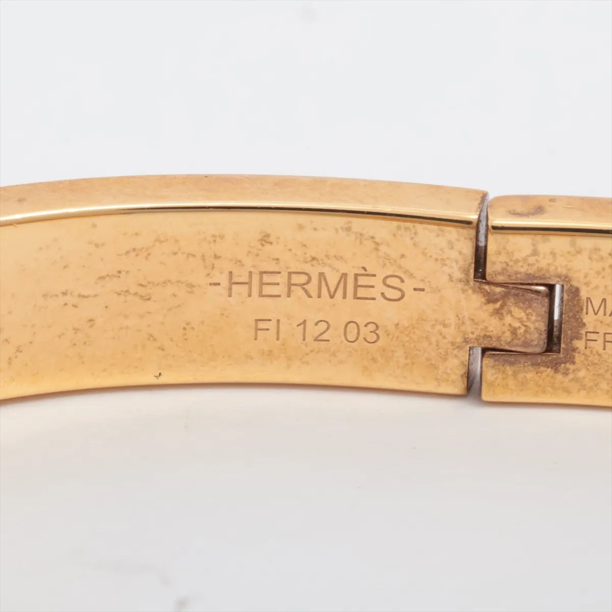 Hermès Mini Clic Chaîne d’Ancre Bracelet — Gold & Ivory, 17 cm; actual item photo 6