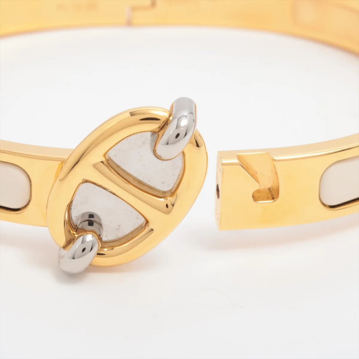 Hermès Mini Clic Chaîne d’Ancre Bracelet — Gold & Ivory, 17 cm; actual item photo 5