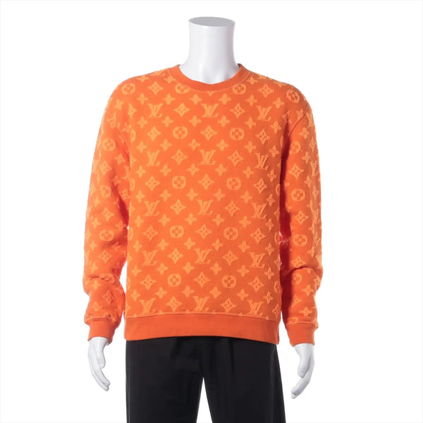 Louis Vuitton 2019 Monogram Cotton & Acrylic Sweater — Orange, S