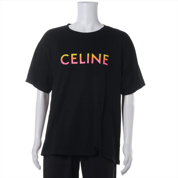 Celine Gradient Logo Cotton T-Shirt — Black, XXL