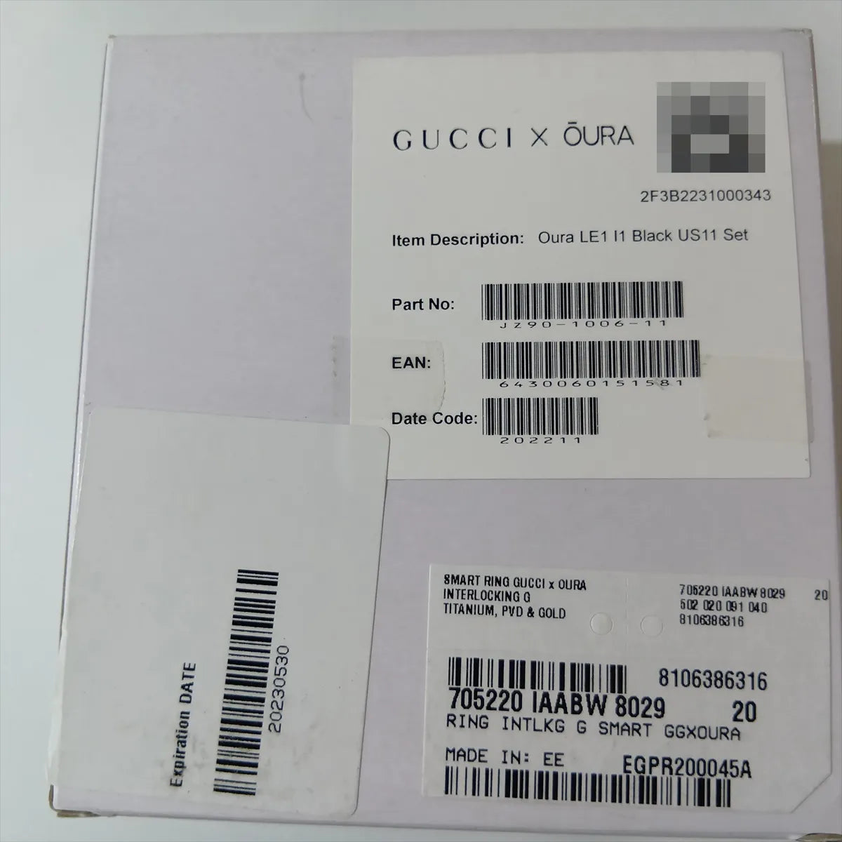 Gucci x Oura Interlocking G Titanium Smart Ring — Size 11; actual item photo 5