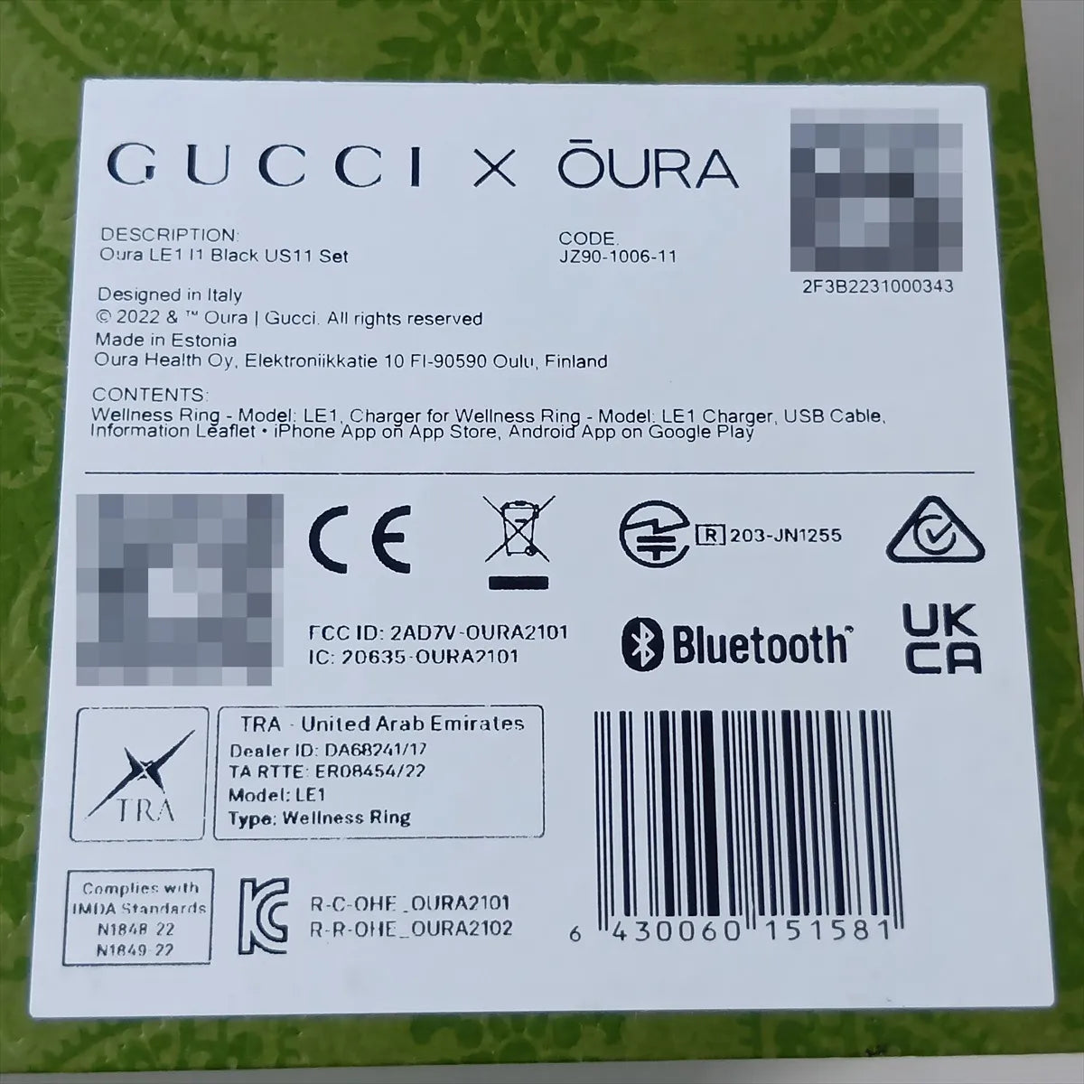 Gucci x Oura Interlocking G Titanium Smart Ring — Size 11; actual item photo 6
