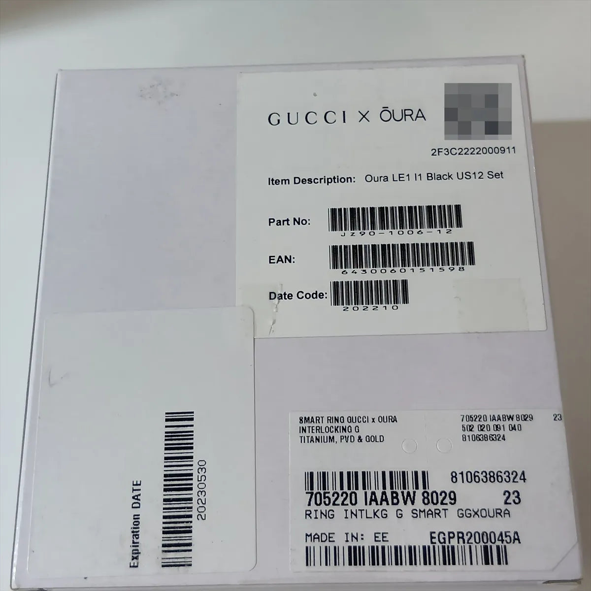 Gucci x Oura Interlocking G Titanium Smart Ring — Size 12; actual item photo 5