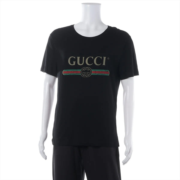 Gucci Distressed Cotton T-Shirt — Black, S
