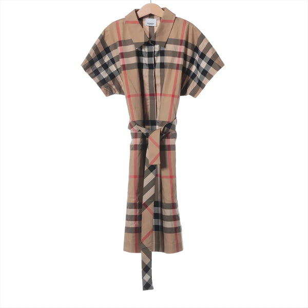 Burberry Belted Cotton-Blend Shirt Dress — Beige, 12Y