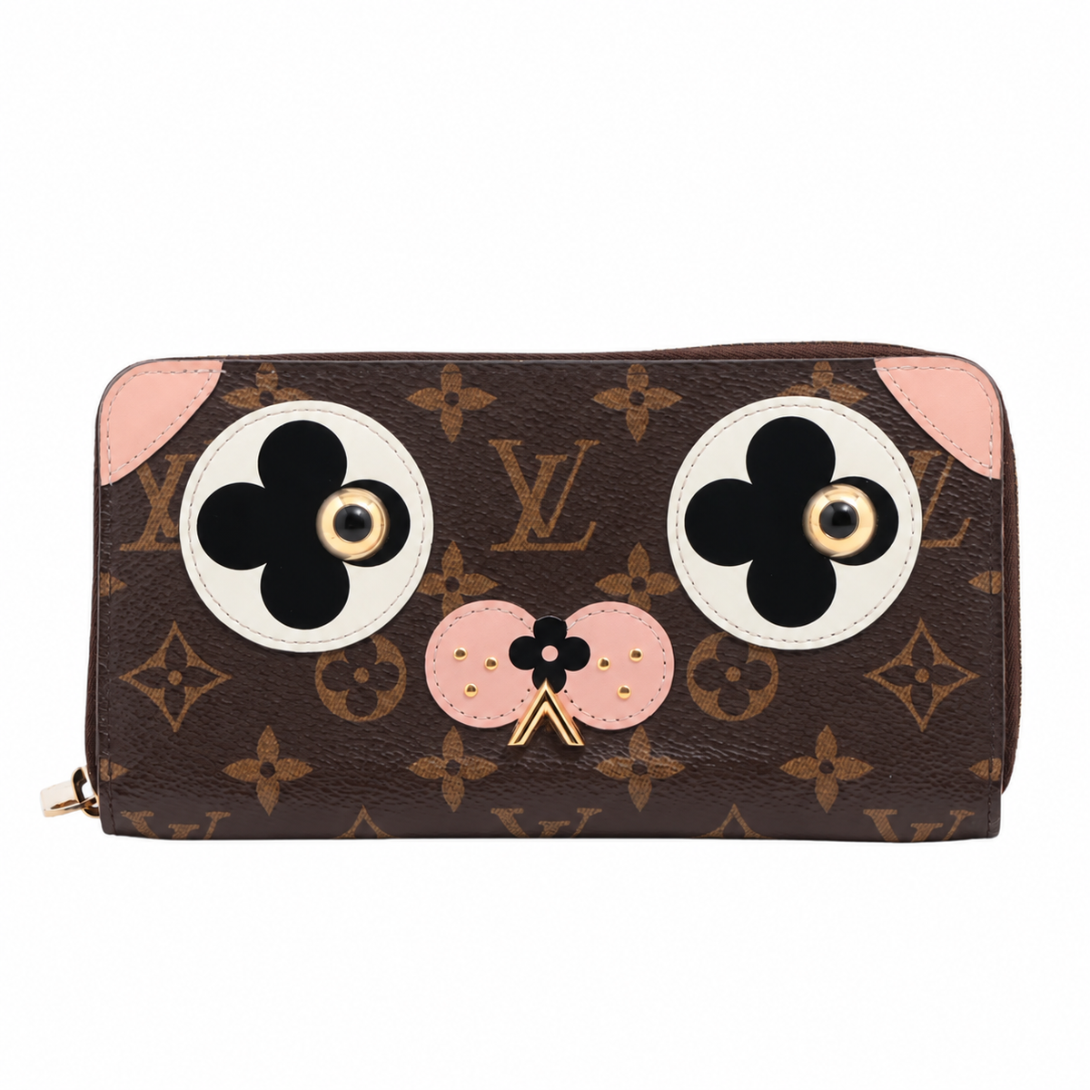 Louis Vuitton Monogram Dog Motif Zippy Wallet — Rose Ballerine; actual item photo 1