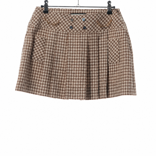 Gucci Wool & Mohair Mini Skirt — Brown & Beige, 42; actual item photo 1
