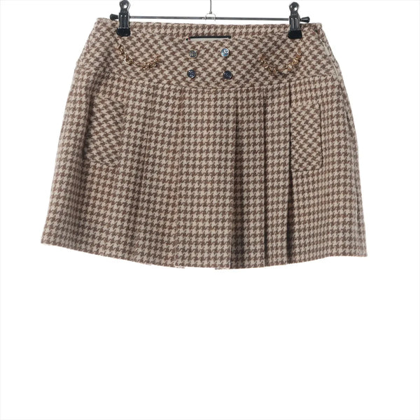 Gucci Wool & Mohair Mini Skirt — Brown & Beige, 42