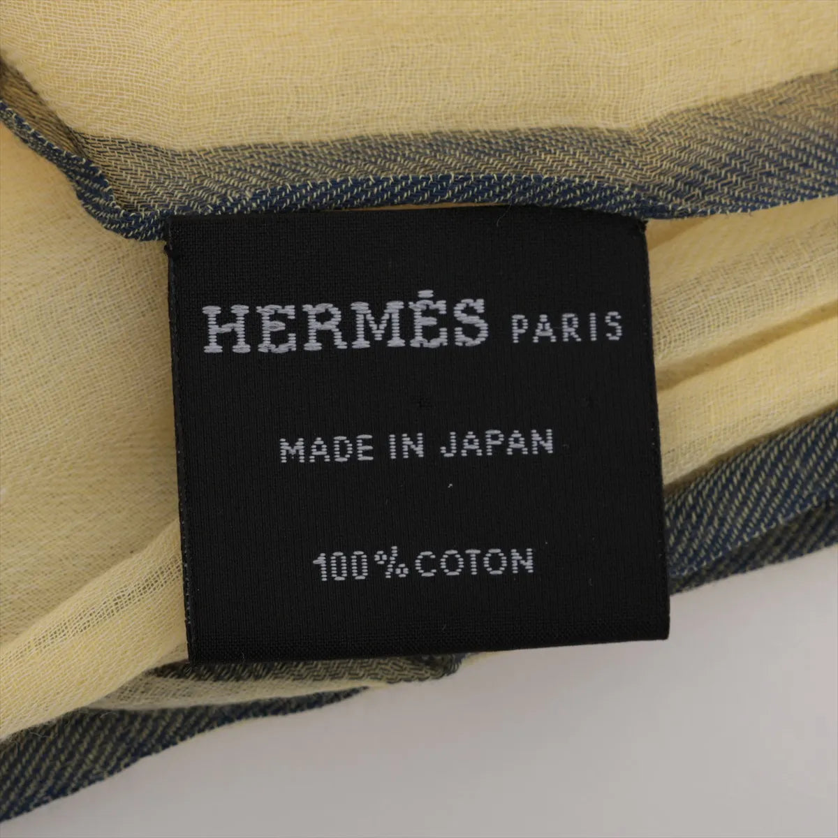 Hermès Naoshima Cotton Stole — Yellow; actual item photo 3