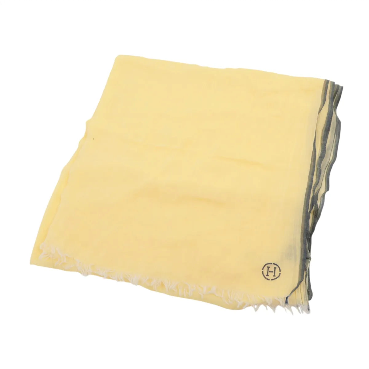 Hermès Naoshima Cotton Stole — Yellow; actual item photo 1