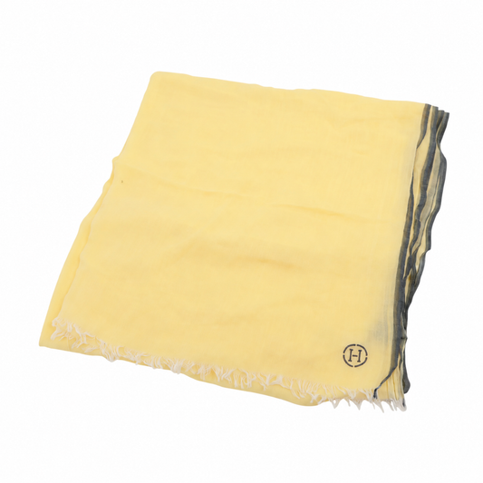 Hermès Naoshima Cotton Stole — Yellow; actual item photo 1