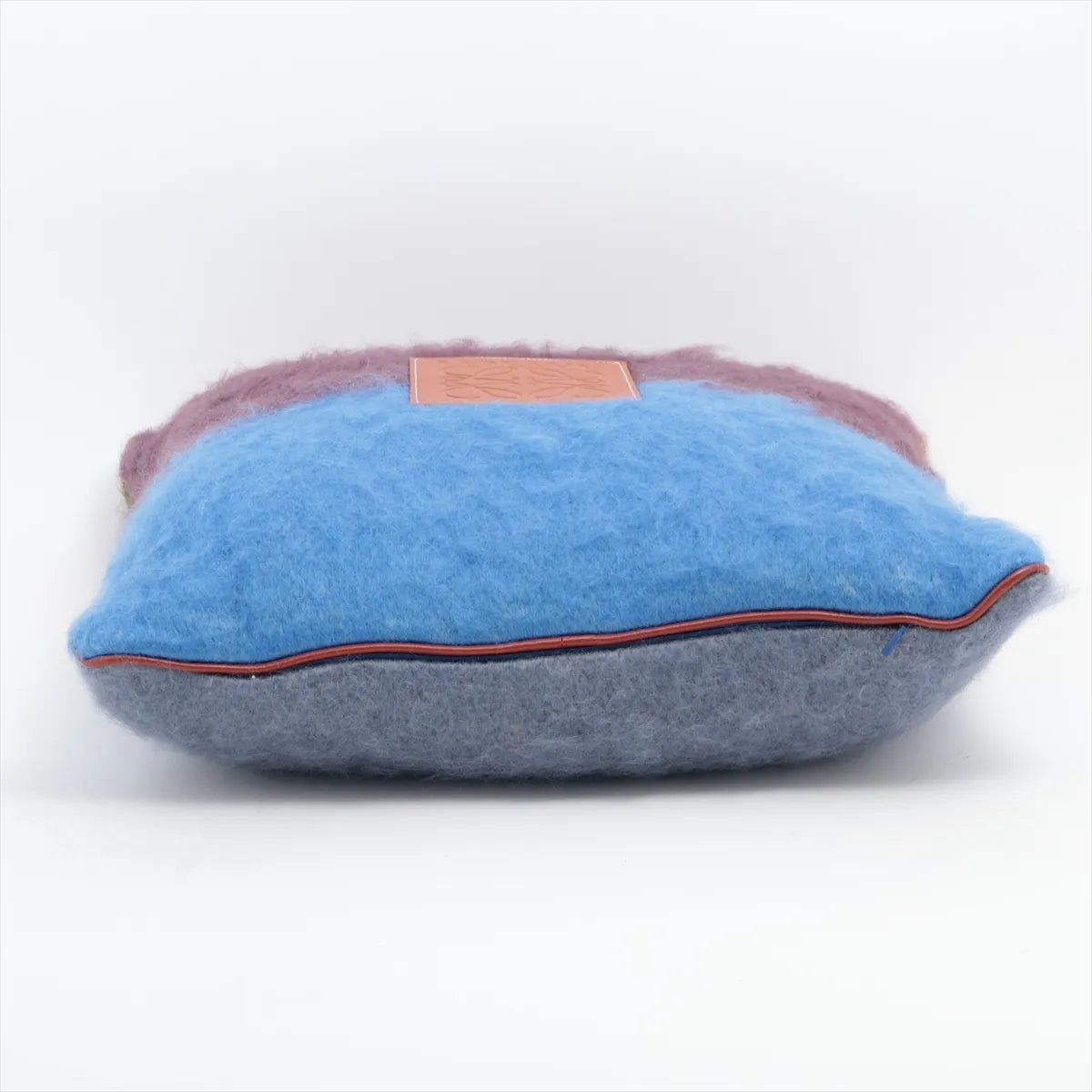 Loewe Anagram Mohair & Wool Cushion — Blue; actual item photo 3