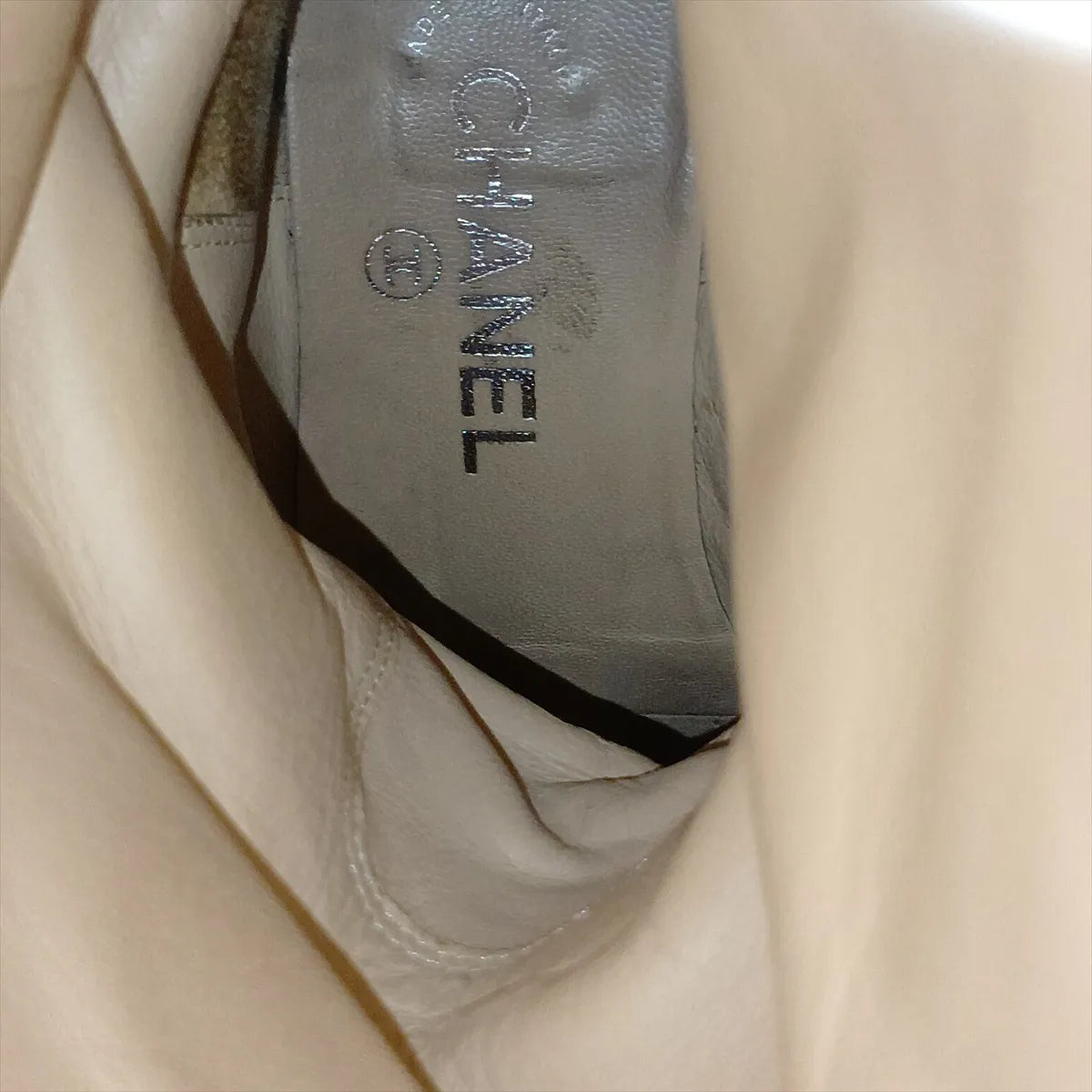 Chanel CC Leather Mid-Calf Boots — Silver & Black, 36C; actual item photo 19