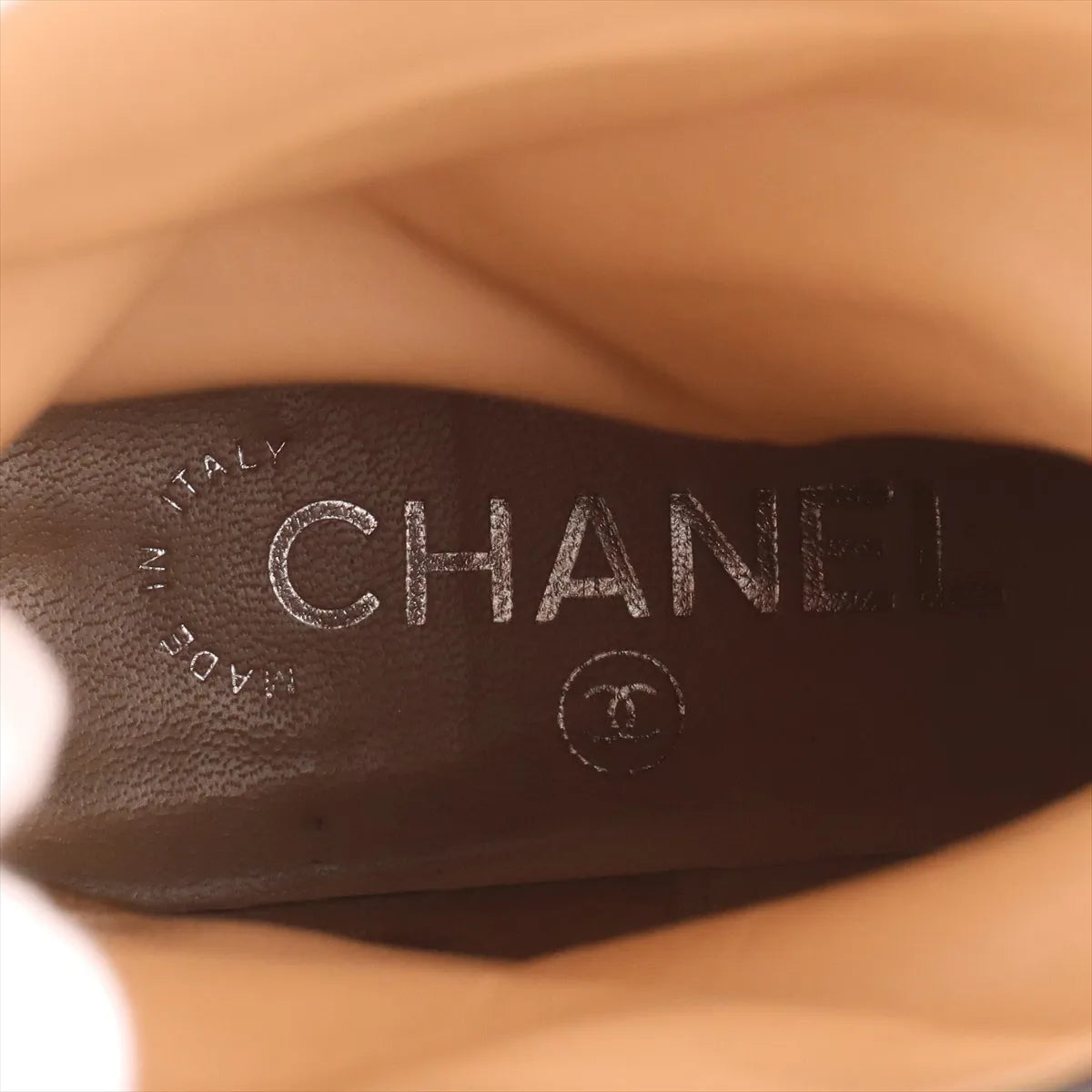 Chanel CC Leather Mid-Calf Boots — Silver & Black, 36C; actual item photo 10