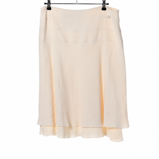 Chanel 03P Acetate & Rayon Skirt — White, 40; actual item photo 1