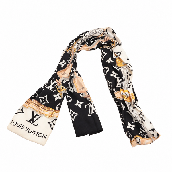 Louis Vuitton Monogram Confidential Silk Bandeau — Black & White