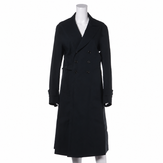 Alexander McQueen Cotton-Blend Trench Coat — Black, 44; actual item photo 1