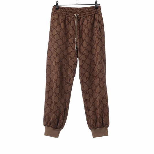 Gucci GG Jacquard Sweatpants — Brown, XS; actual item photo 1