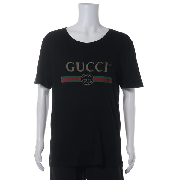 Gucci Distressed Cotton T-Shirt — Black, L