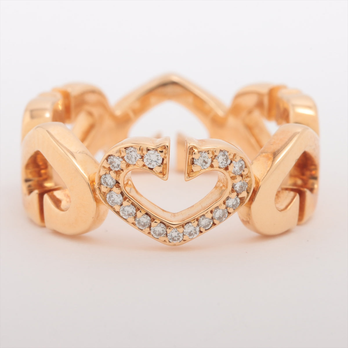 Best Cartier C Hearts Diamond Ring Gold