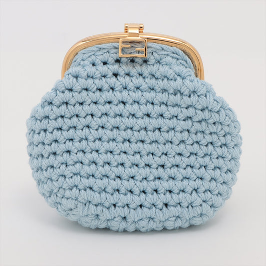 Best Fendi Crochet Coin Purse Blue