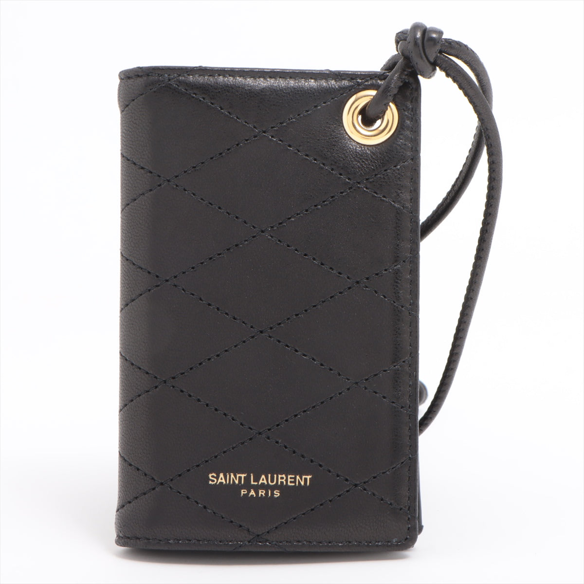 Best Saint Laurent Leather Strap Card Case Black