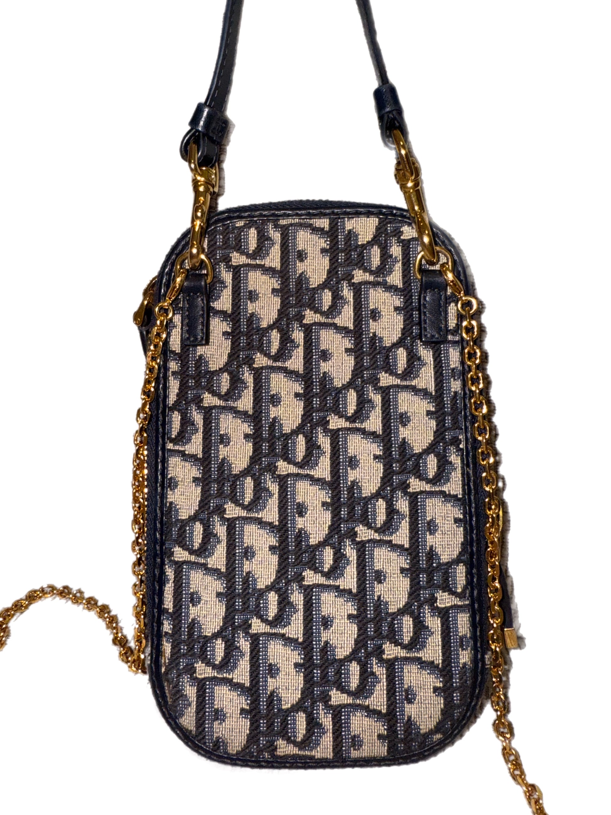 Best Seller Christian Dior Blue Dior Oblique Jacquard 30 Montaigne Call'in Dior Phone Holder