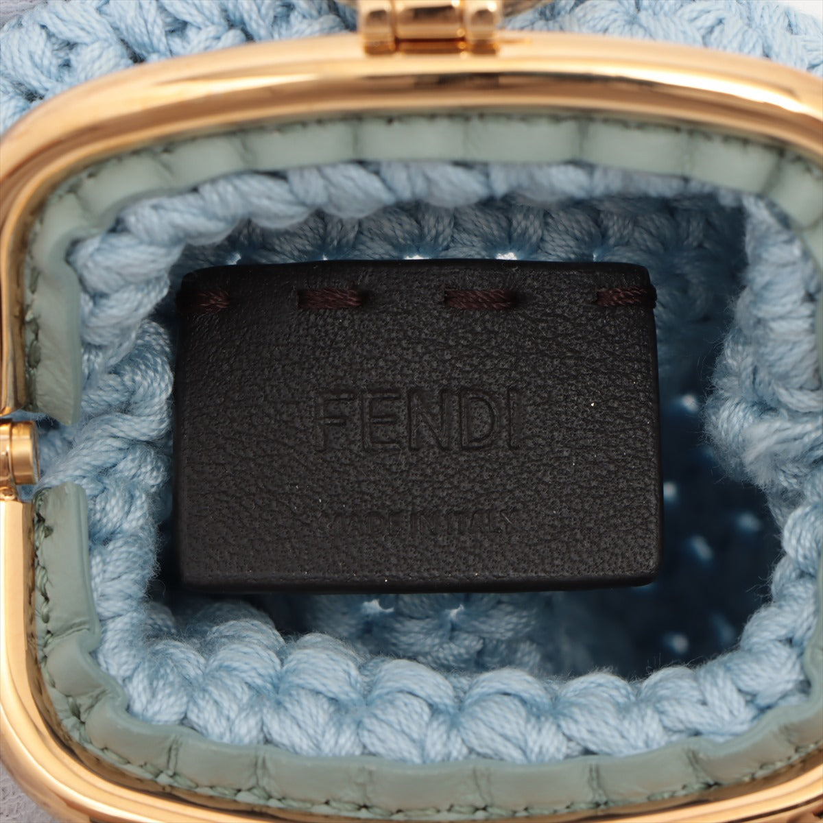 Best Seller Fendi Crochet Coin Purse Blue