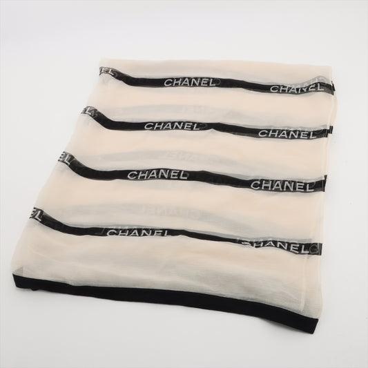 Chanel Logo Stripe Black & White  Scarf