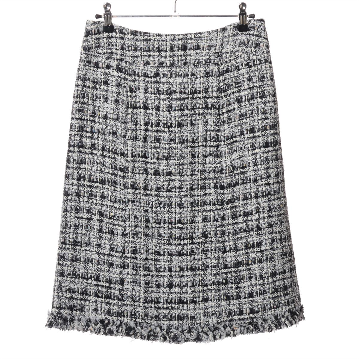 Chanel Tweed Skirt  Black × White