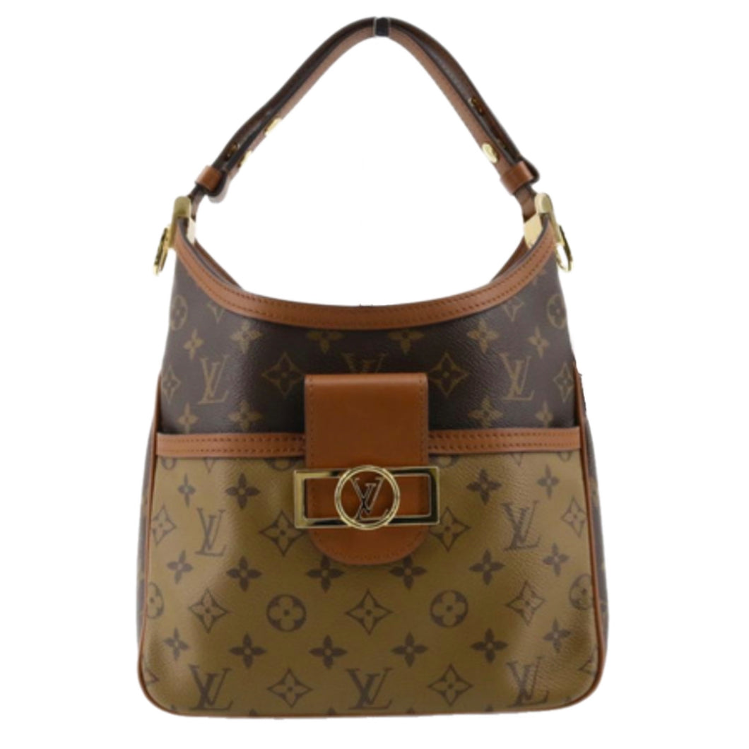 Louis Vuitton Hobo Dauphine mm Shoulder Bag(Black)