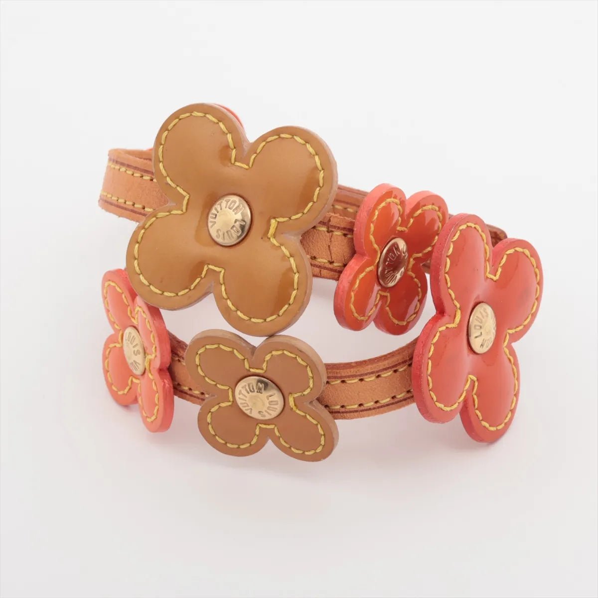 Louis Vuitton Lexington Vernis Leather Flower Double Wrap Bracelet