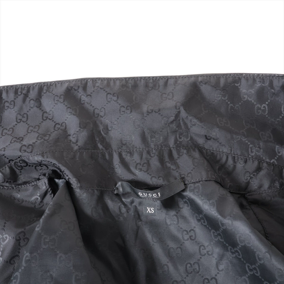 Designer Gucci GG Nylon Belted Wrap Coat Black